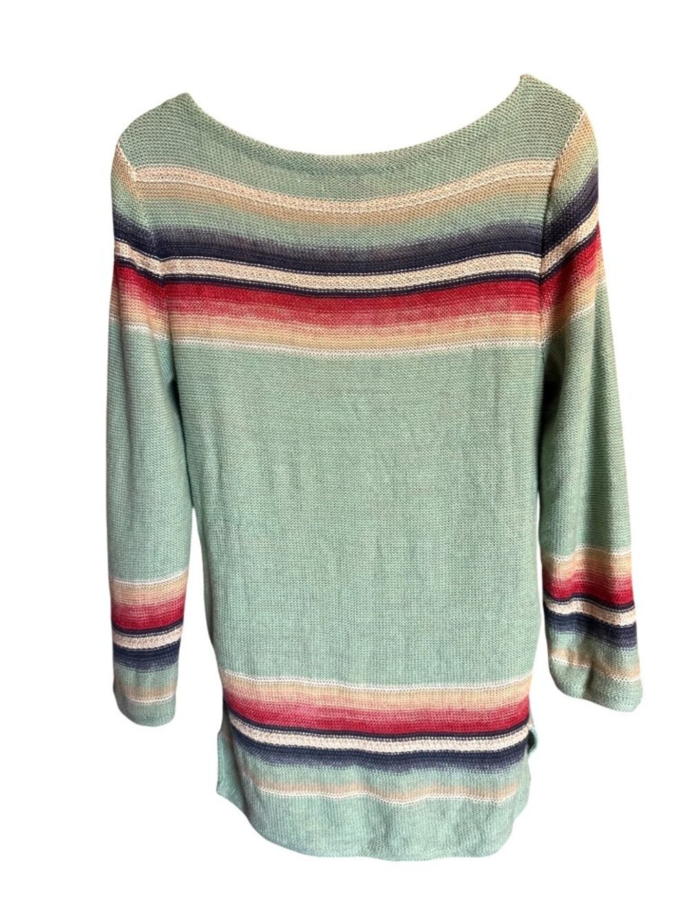 Lauren Ralph Lauren Aztec Sweater Size M Boho Southwestern Linen Cotton READ - Picture 3 of 11